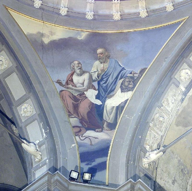 San Marco e San Girolamo . 1862 - affresco - Chiesa di San Biagio - Caprino (BG)